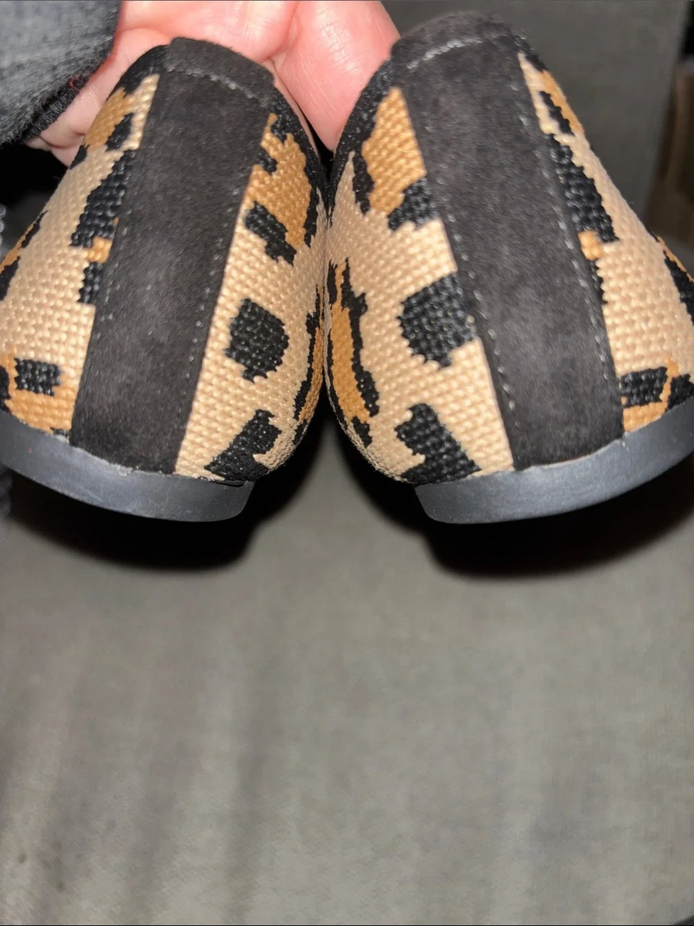 Rachel Zoe Beige and Black Leopard Pointed Toe Ballet Flats